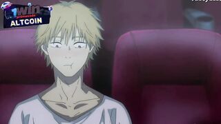 Makima gave Denji a long-awaited blowjob and swallowed his sperm in the cinema