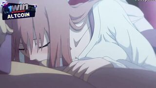 Makima gave Denji a long-awaited blowjob and swallowed his sperm in the cinema