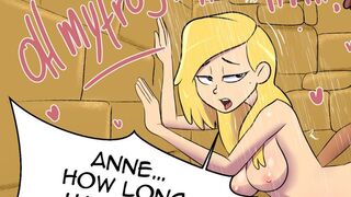 Amphibia mini porn comic "Warm shower". By Monocromia01