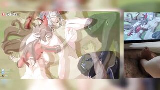Genshin Impact Threesome - Amber and Eula