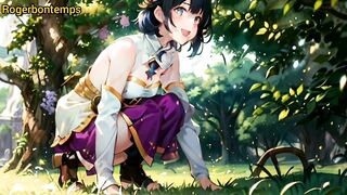 Girl pers Hentai pissing bathroom outside cartoon animation