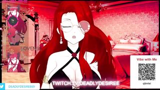 Anime Vtuber DeadlyDesiree Cums Hard While Chat Plays With Her Toy
