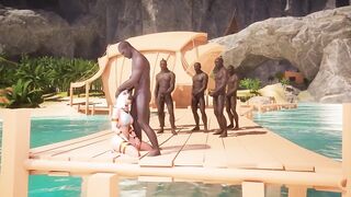 Cleopatra Cumslut 3D debauchery on the pier