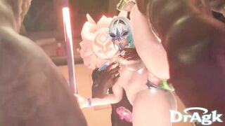 Eula fucked in a gangbang at a nightclub by hilichurls Genshin Impact 60 fps Sex Hentai