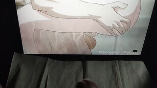 Masturbation on Yor Forger Hentai, cumming on my face