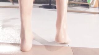 Marie Rose came out of the pool, but she forgot her panties. 3D animation Wardrobe malfunction