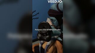Aayla Secura force throat fucks Ahsoka Tano (With Sound) SFM Animation