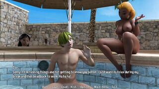 Sanji Fantasy Toon Adventure part 26 Cunnilingus for Asian girl by the pool