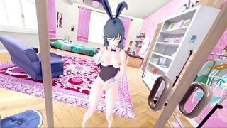 3D/Anime/Hentai, Bunny Girl Senpai: Adult Mai Sakurajima Solo Masturbation In The Mirror (POV)