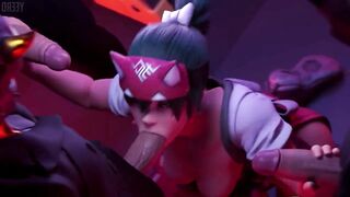 Overwatch porn Kiriko I had to make up for losing Matchmaking Rule34 3D animation