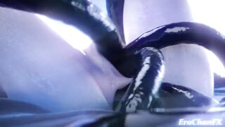 Clorinde gets her holes filled by 6 big slimy thingies