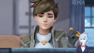 Kissing it up and down... ???? Tracer Blowjob - Overwatch Hentai