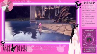 vtuber whore plays games while chat plays with her pussy