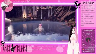 vtuber whore plays games while chat plays with her pussy
