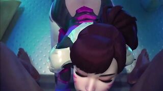 Overwatch Dva Dominated by Huge Black Cock