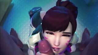 Overwatch Dva Dominated by Huge Black Cock