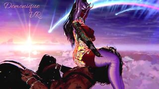 Demon Succubus rides eboy in more ways than one