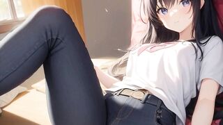 Anime girls wearing tight jeans compilation タイトなジーンズを履いたアニメの女の子の編集