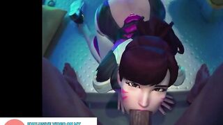 D.VA DO AMAZING BLOWJOB AND GETTING BIG CUM ON FACE | BEST HENTAI OVERWATCH ANIMATION 4K 60 FPS