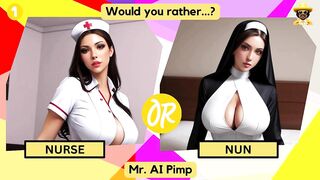 Would You Rather... Costume Edition | [Porn Game] Nurse, Maid, Nun, Cheerleader, Teacher, Devil