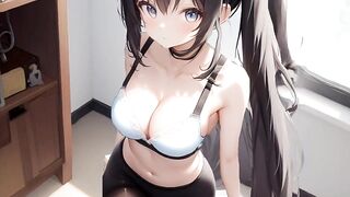 Cute anime girls wearing pantyhose tights compilation