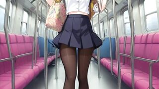 Cute anime girls wearing pantyhose tights compilation