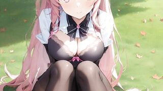 Cute anime girls wearing pantyhose tights compilation