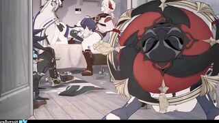 Blonde girl in black stockings gets fucked by her boyfriend Hentai Uncensored 1080p