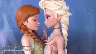 Frozen Ana and Elsa cosplay | Uncensored Hentai AI generated