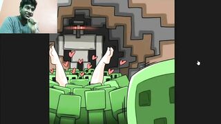 Minecraft Sex Steve Jerking off watching Alex Get Gangbang by Creepers Porn Comic