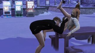 [3D Game Animation] On a snowy day, we have sex in public!