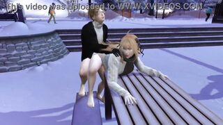 [3D Game Animation] On a snowy day, we have sex in public!