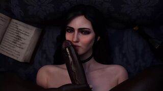 3D Compilation: Witcher 3 – Yennefer, Deepthroat Blowjob Dick Ride Uncensored Hentai