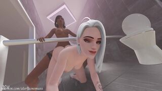Pharah X Ashe anal dildo bathroom