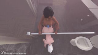 Pharah X Ashe anal dildo bathroom