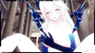 3D HENTAI Diabla castle masturbates
