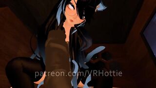 Glasses Slow Grinding On You Cat Girl Black Blue Eyes Hair Tattoo Bedroom Thick Thighs POV Lap Dance