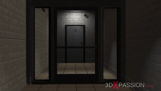 Black space soldier bangs a restrained girl with big tits