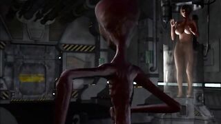 3D Alien Has Sex With Blonde Woman