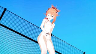 Yoimiya Rubs Herself - Genshin Impact