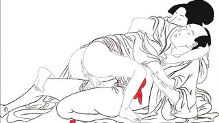 UKiyo Erotic Art – Asian Couple Having Sex