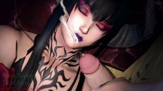 Futa lili de rochefort gives eliza a facial