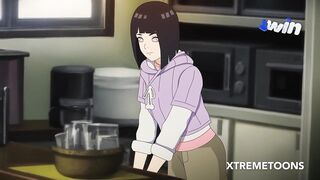 Hinata is surprised and roughly fucked by Boruto while she is distracted at home - Hentai