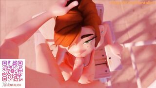 red-haired beauty gives a beautiful blowjob on the beach / 3D animation / more on the link Hentai