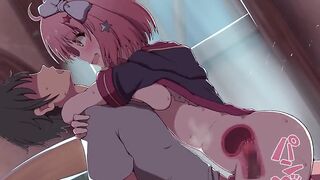 Hot anime girl is riding you until you impregnate her creampie hentai