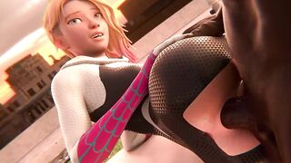 SpiderGwen gets fucked by Miles in her tight spider-ass