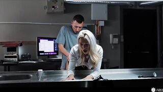 Charlie Dean freezes sexy doctor and fuck her dripping wet pussy until huge cumshot