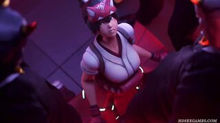 Overwatch Kiriko gangbanged in hallway Cumsluts