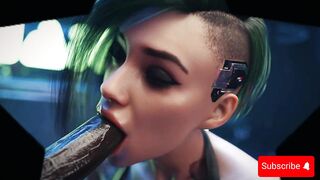 CyberPunk Girl Sucking Hot and Sitting on a Big Dick