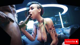 CyberPunk Girl Sucking Hot and Sitting on a Big Dick